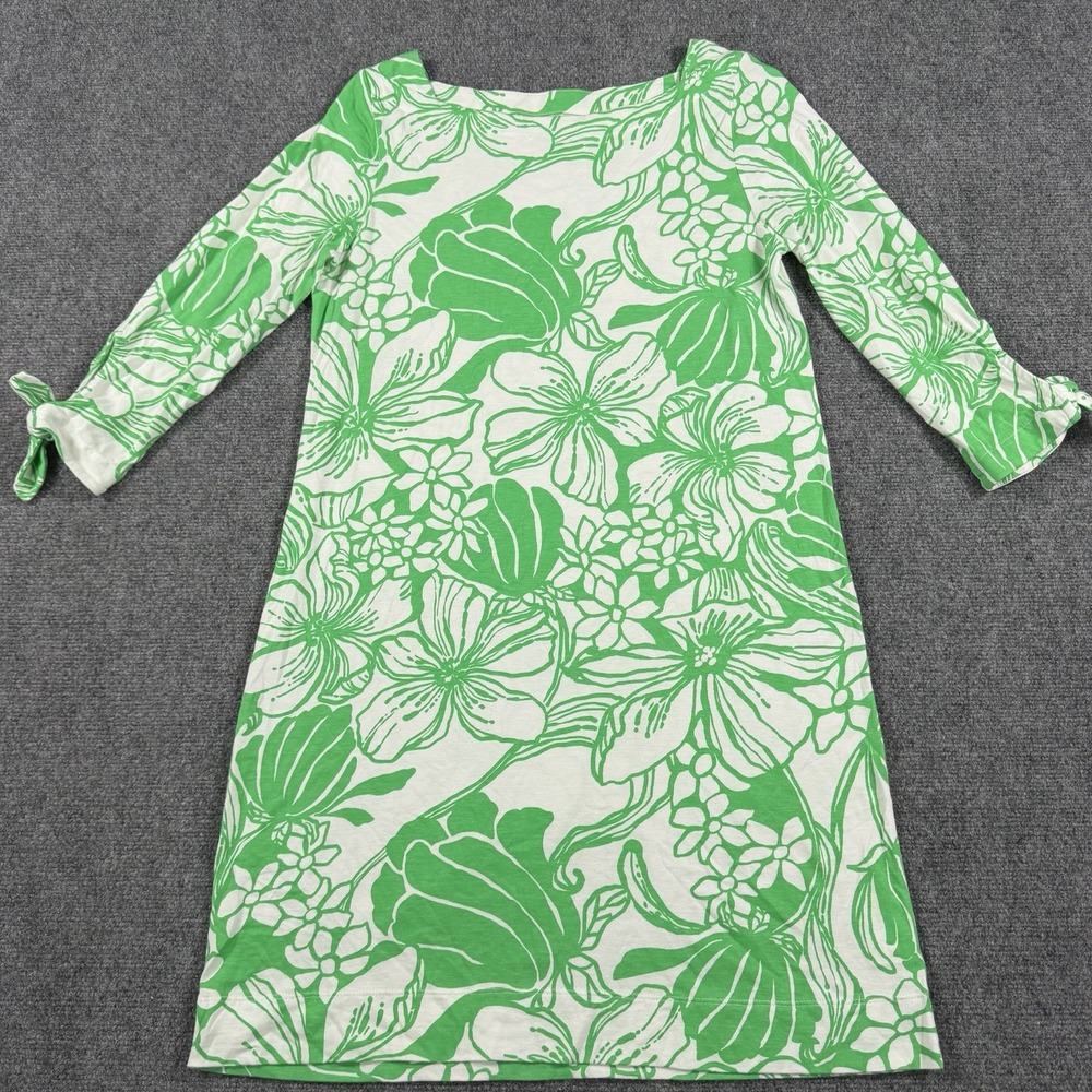 Lilly Pulitzer Lidia Dress Medium Spearmint Oversized Kiss My Tulips Boatneck